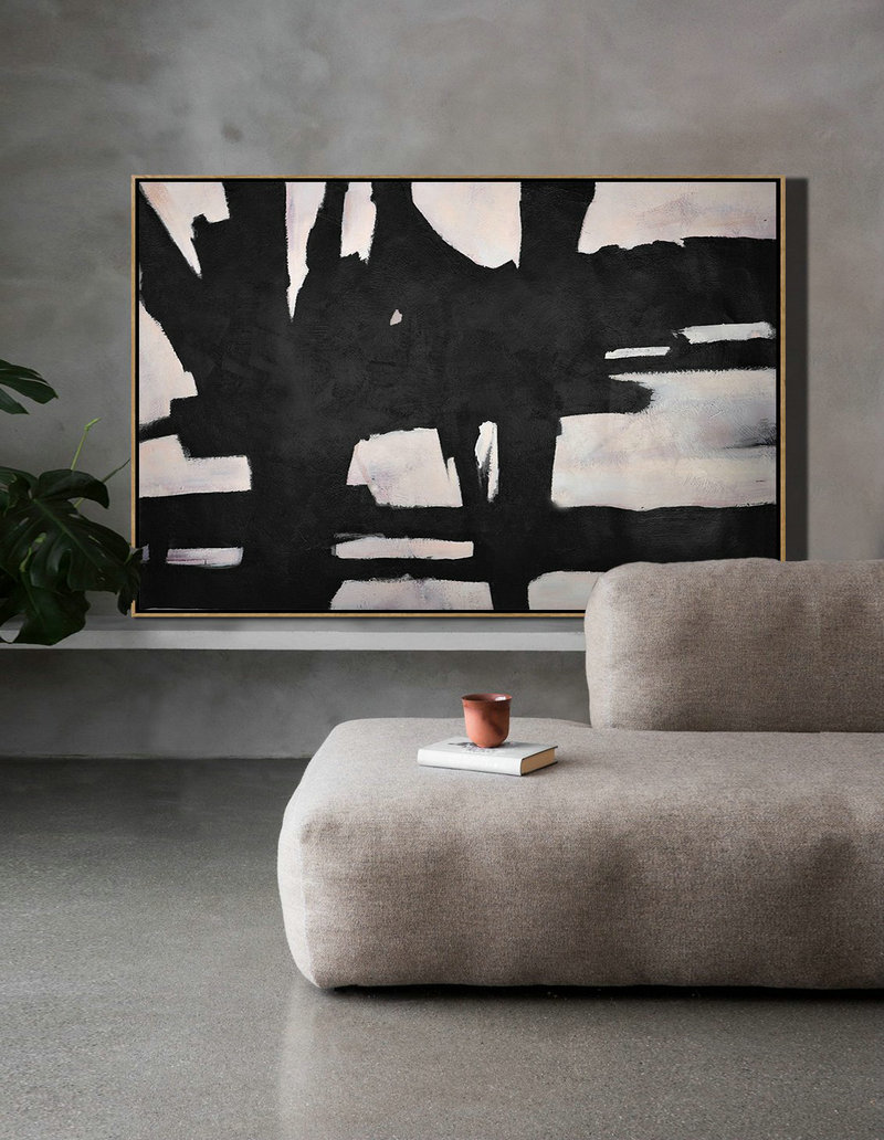 Large Modern Abstract Painting,Hand Painted Oversized Horizontal Minimal Art On Canvas,Contemporary Art Wall Decor